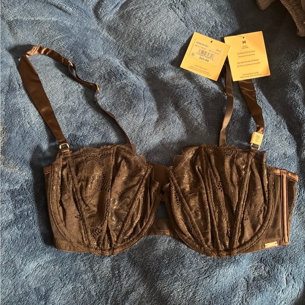 Calvin Klein Black Lace Balconette Bra